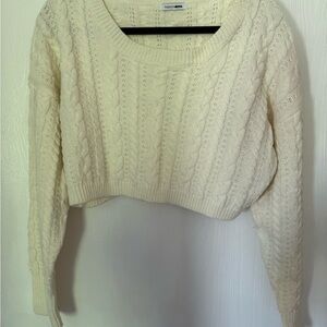 Fashion Nova Ivory Cable Knit Sweater